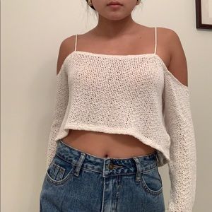 Knitted off the shoulder sweater